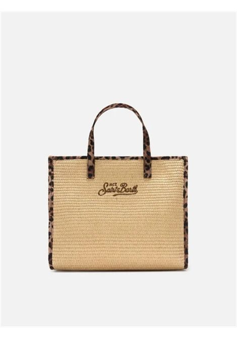 Borsa Media in paglia SAINT BARTH | VVID001 VIVIAN MID STRAW11 PATCH LEOPARD 18